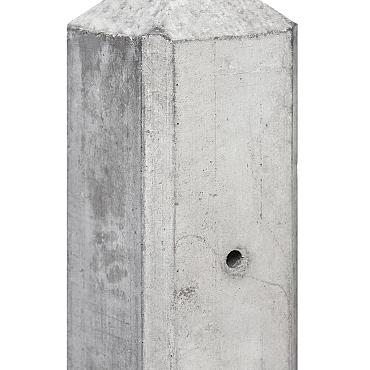 Tussenpaal grijs glad met diamantkop 10x10x280 cm