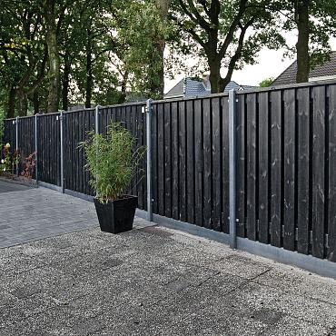 Stuttgart zwart gespoten 180x180 cm 21 planks