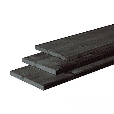 Douglas fijnbezaagde plank 2,2 x 20 x 300 cm, zwart gedompeld.