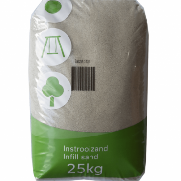 Kwartszand rondgebrand inveegzand voor kunstgras 25kg- circa 7kg nodig per m2