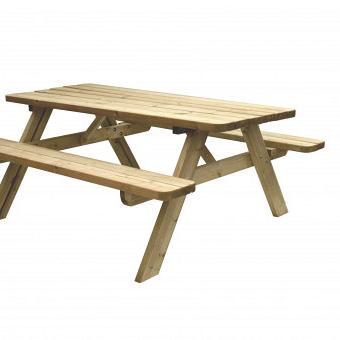 Picknicktafel Easy, 42 mm dik, bladmaat 180 x 70 cm, groen geïmpregneerd.