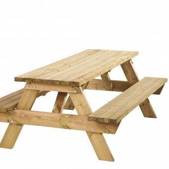 Picknicktafel Bobito, 42 mm dik, bladmaat 220 x 71 cm, groen geïmpregneerd.