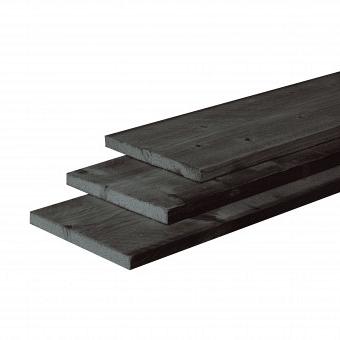 Douglas fijnbezaagde plank 2,2 x 20 x 300 cm, zwart gedompeld.