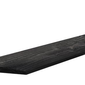 Douglas Zweeds rabat 1 zijde geschaafd, 1 zijde fijnbezaagd 1,0-2,1 x 16,5 x 400 cm, zwart gedompeld.