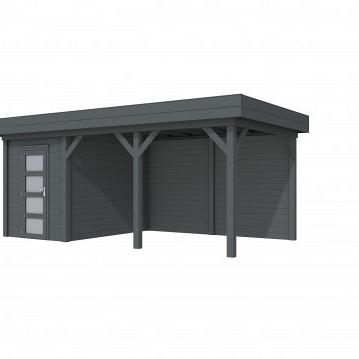 Vuren Topvision Kiekendief, 200 x 300 en luifel 400 cm, antraciet gespoten.