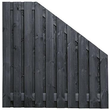 Stuttgart zwart gespoten  Verloop 180 x 180-90 cm 21 planks
