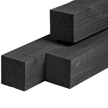 Paal douglas zwart geïmpregneerd 15x15x400 cm