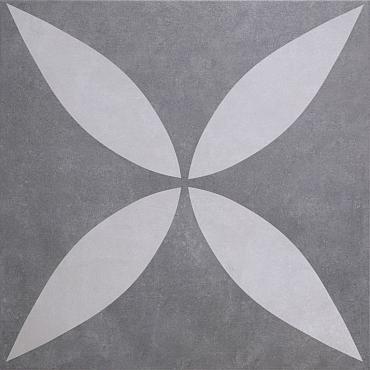 GeoCeramica® 60x60x4cm Entrée Ambiente Antracite Flower