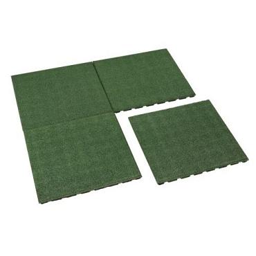 Rubbertegel groen 100x100x4,5cm/ valhoogte 1.5m