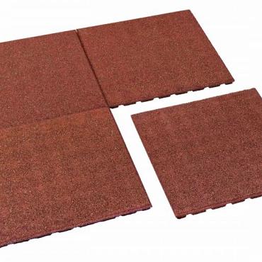 Rubbertegel rood 50x50x2,5cm/ valhoogte 0.8m
