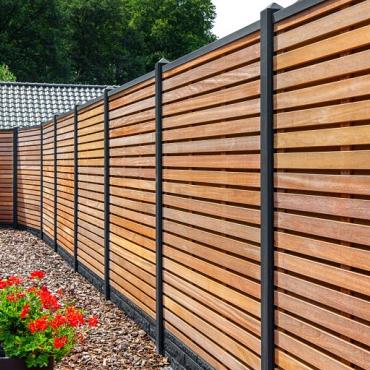 Tuinscherm hardhout Bangkirai kunstmatig gedroogd Prinsenbeek 180x180 cm