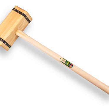 Houten sleg ATLAS recht, gelamineerd Essenhout, met ovale ATLAS steel 100 cm