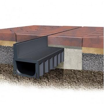 Hexaline Sleufgoot Kunstof Zwart 1 M bovenkant 1cm breed