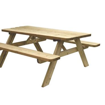 Picknicktafel Easy, 42 mm dik, bladmaat 180 x 70 cm, groen geïmpregneerd.