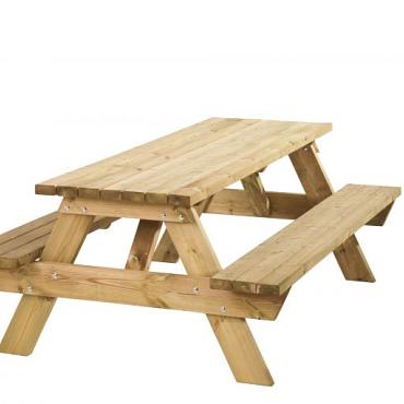Picknicktafel Bobito, 42 mm dik, bladmaat 220 x 71 cm, groen geïmpregneerd.