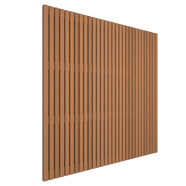 Thermovision Ayous geschaafd latten scherm, recht horizontaal/verticaal, 180x180 cm.