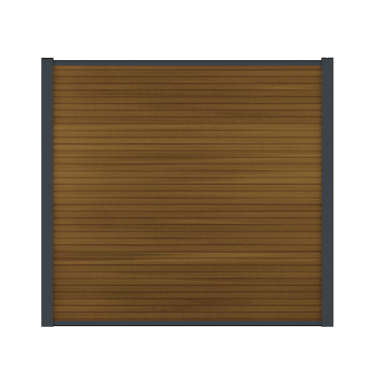 Boston Modern Scherm Compleet Ral9005 Horizontaal Teak