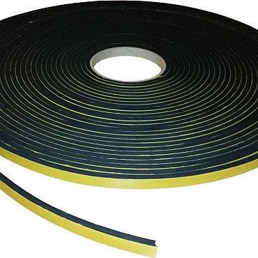 Epdm afstandband 5x10mm polymeer. 1 rol=20 mtr - Voor toepassing tussen Alu-onderconstructie en de terrasdelen. Verhindert het verschuiven van de terrasdelen.