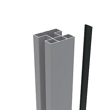 Boston alu Klikprofiel 6x24mm L-234cm RAL9005 tbv alu H paal L-234cm