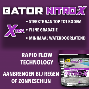 MBI Gator Nitro X Fijn 12,5 kg Donkergrijs/ Gunmetal