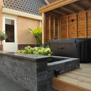 Vijverrand 100x20x3 cm Black basalt gezoet/ President Black