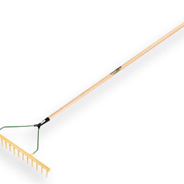 Hooihark JOST kunststof, 16 tanden, recht model, met egaliseerstrip, steel Atlas Tauari 160 x 2,8 cm