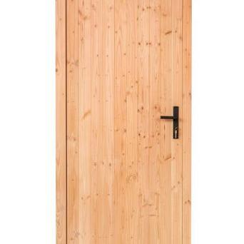 Douglas enkele dichte deur B1000xH2050mm buitenmaat, linksdraaiend, zwart beslag