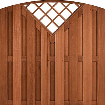 Tuinscherm Hardhout Toog met Venster Verticaal 180x180cm