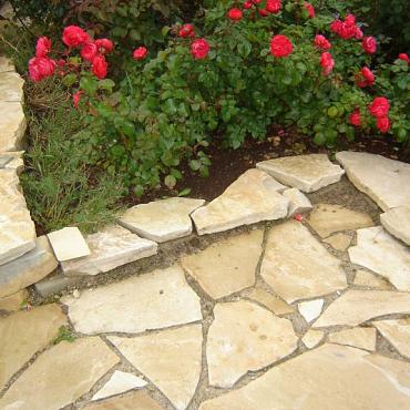 Flagstones Bourgogne geel 2-4cm dik (ca. 70 kg per m²)