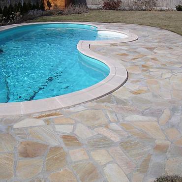 Flagstones Florida Yellow Kwartsiet 2-4cm dik, 4-8 stuks per m²