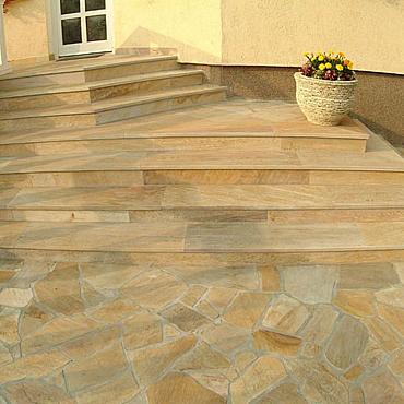 Flagstones Florida Yellow Kwartsiet 2-4cm dik, 4-8 stuks per m²