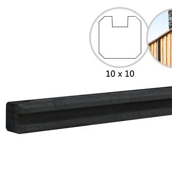 Eindpaal E-sleufbetonpaal EEMS Antraciet met vlakke kop 10x10x270 cm