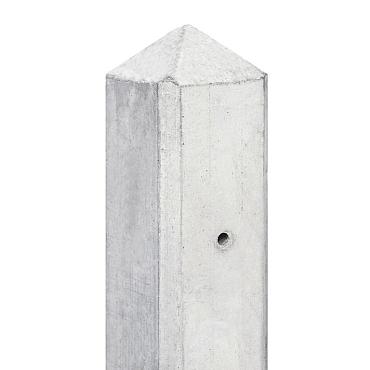 Tussenpaal Wit/ Grijs glad met diamantkop 10x10x280 cm