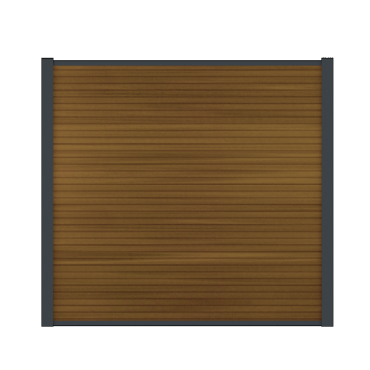 Boston Modern Scherm Compleet Ral9005 Horizontaal Teak