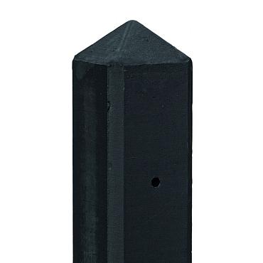 Tussenpaal antraciet GECOAT glad met diamantkop 10x10x190 cm