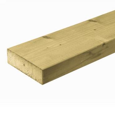 Regel 4.5x9.5x420 cm noord europees vuren geimpregneerd