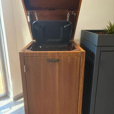 Kliko ombouw 120 Liter - 3 stuks CORTEN met vaste deksel