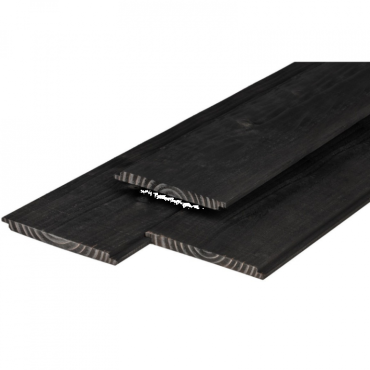 Douglas wisselsponning 1,8x19,5x300 cm, zwart gespoten, 3 zijden geschaafd, 1 zijde fijnbezaagd