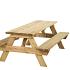 Picknicktafel Bobito, 42 mm dik, bladmaat 220 x 71 cm, groen geïmpregneerd.