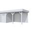 Vuren Topvision Kievit, 400 x 300 en luifel 400 cm, lichtgrijs gespoten.