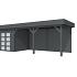 Vuren Topvision Kolibri, 250 x 250 en luifel 500 cm, antraciet gespoten.