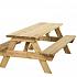 Picknicktafel Bobito, 42 mm dik, bladmaat 220 x 71 cm, groen geïmpregneerd.