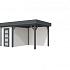Vuren Topvision Kiekendief, 200 x 300 en luifel 300 cm, wanden wit en basis antraciet.