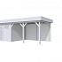 Vuren Topvision Kievit, 400 x 300 en luifel 400 cm, lichtgrijs gespoten.