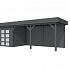 Vuren Topvision Kolibri, 250 x 250 en luifel 500 cm, antraciet gespoten.