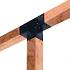 Paalverbinder Zwart Gepoedercoat T-Model tbv 15x15 cm paal