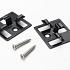 Zwart RVS montage tussen clip + RVS schroeven. Tussenruimte ca. 4-5mm. 100 st/doos