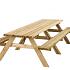 Picknicktafel Lange Jan, 42 mm dik, bladmaat 300 x 70 cm, groen geïmpregneerd.