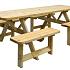 Picknicktafel Family, bladmaat 70 x 240 cm, groen geïmpregneerd.