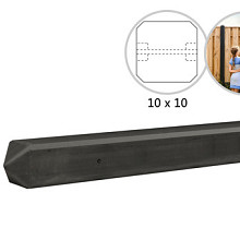 tussenpaal antraciet glad met diamantkop 10x10x280 cm